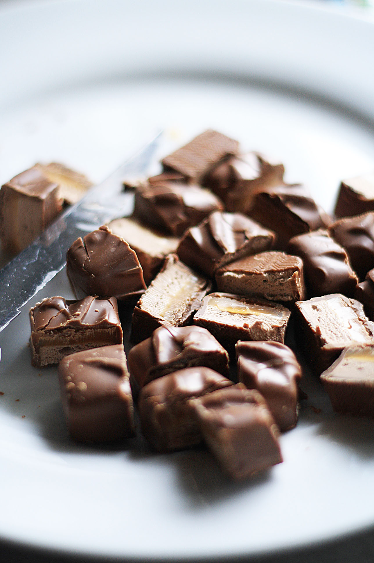 cut up candy bars